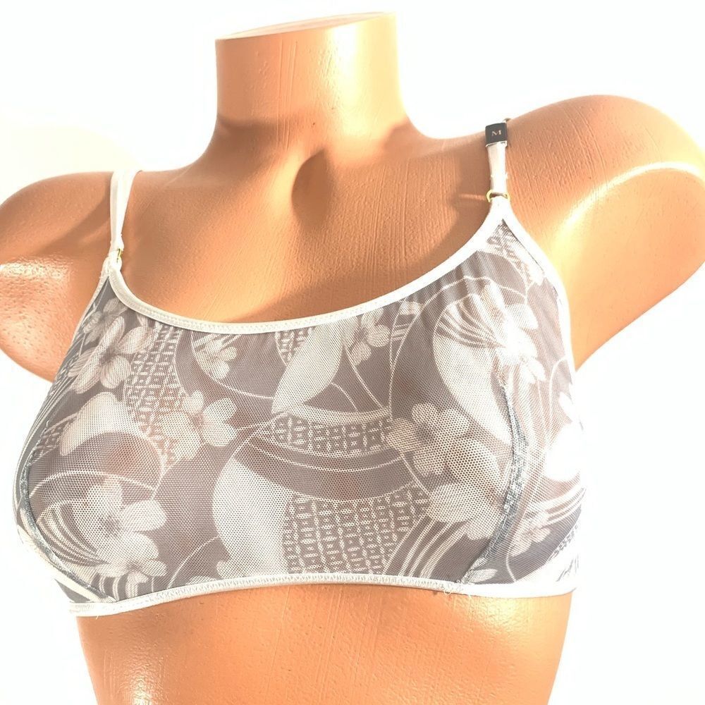 Victoria’s Secret Sexy Sheer Mesh Scoop Neck Unlined Bralette Bra gray - Picture 4 of 11